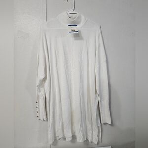 NWT! Anne Klein Ivory Sweater With Gold Button Detail!